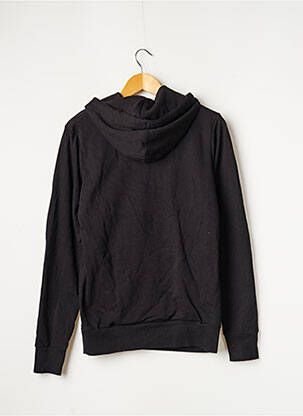 Sweat-shirt à capuche finition bords-côtes manches longues noir MAMA HANGS femme