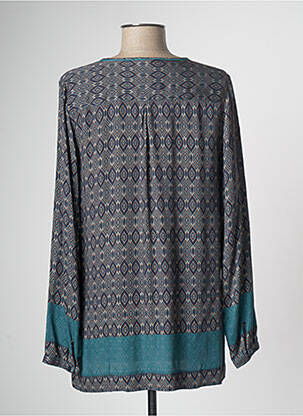 Blouse tissage popeline manches longues bleu TERRE DE FÉES femme