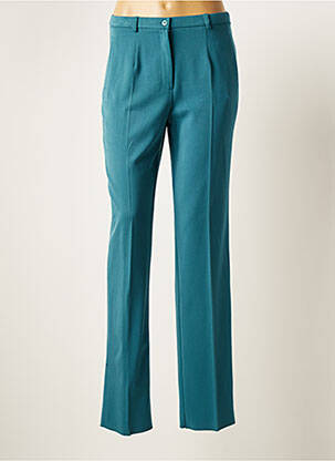 Pantalon droit tissage crêpe taille haute bleu PAUPORTÉ femme