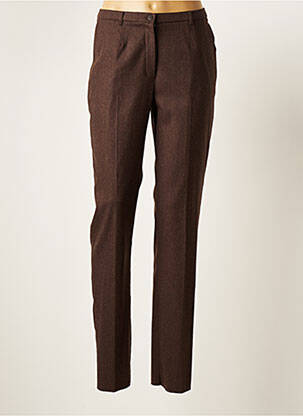 Pantalon droit stretch taille haute marron WEINBERG femme