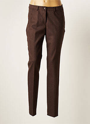 Pantalon droit stretch taille haute marron WEINBERG femme