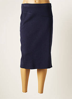 Jupe mi-longue coupe droite bleu LUCIA femme