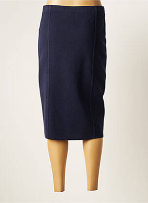 Jupe mi-longue coupe droite bleu LUCIA femme