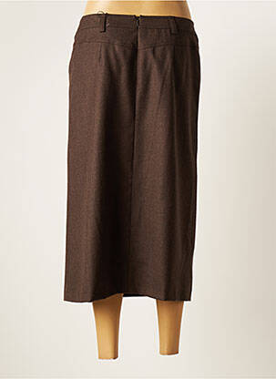 Jupe mi-longue coupe droite marron BASLER femme