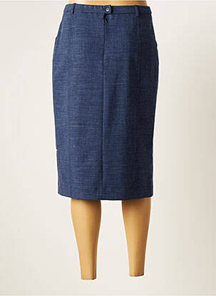 Jupe mi-longue taille à pinces bleu WEINBERG femme