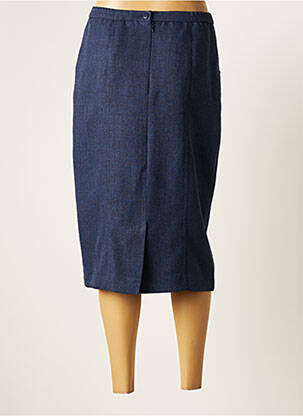 Jupe mi-longue taille à pinces bleu PAUPORTÉ femme