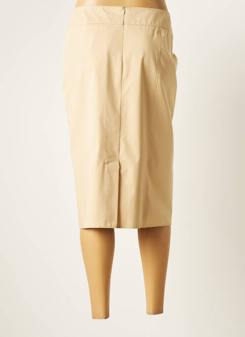 Jupe mi-longue beige FRANK WALDER pour femme