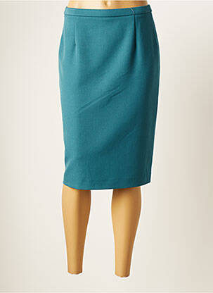 Jupe mi-longue taille à pinces bleu PAUPORTÉ femme