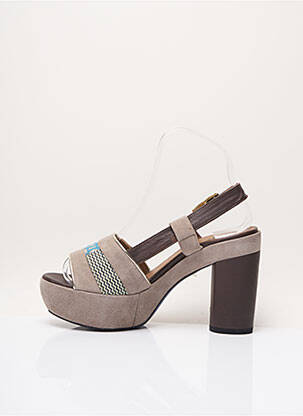 Sandales/nu pieds semi compensé talon de 7 à 9cm gris CATHERINE PARRA femme