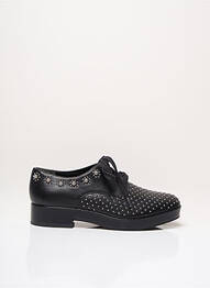 Derbies tissage satiné talon plat jusqu'à 3cm noir WHAT FOR femme