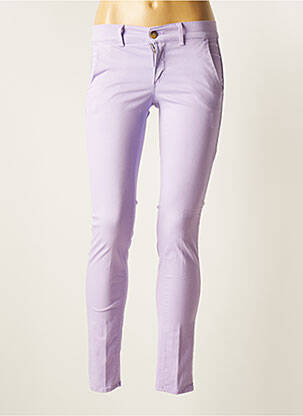Pantalon droit stretch taille normale violet HAPPY femme