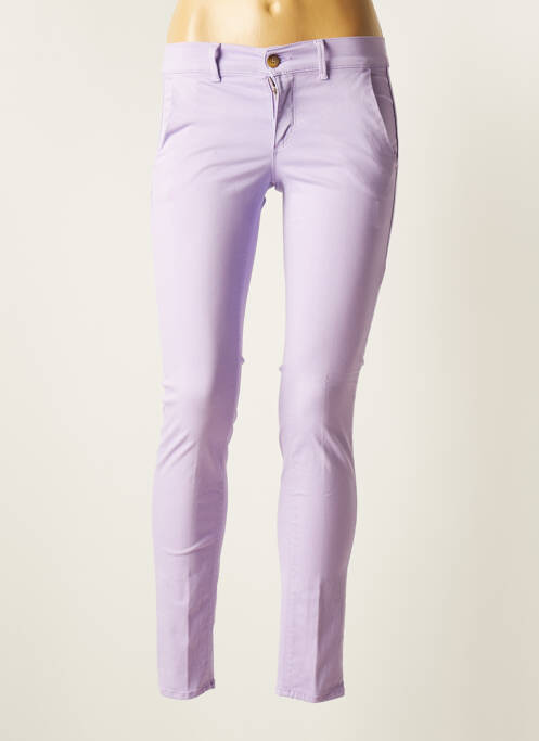 Pantalon droit violet HAPPY pour femme