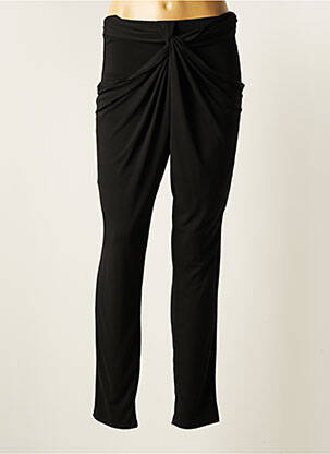 Pantalon slim tissage popeline taille normale noir COTTONADE femme