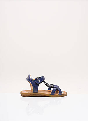 Sandales/nu pieds tissage vernis bout ouvert bleu NOËL fille