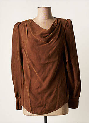 Blouse poignets boutonnés avec fente manches longues marron DREAM CATCHER femme