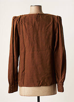 Blouse poignets boutonnés avec fente manches longues marron DREAM CATCHER femme