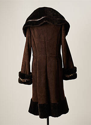 Manteau long fermeture pressionnée sans capuche marron ESCADA femme