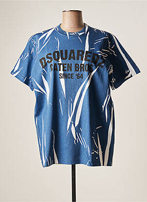 T-shirt imprimé fantaisie manches courtes bleu DSQUARED2 femme