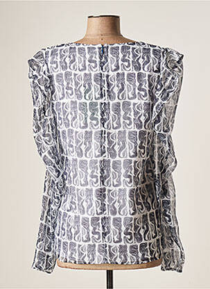 Blouse légère et transparente manches longues bleu KENZO femme