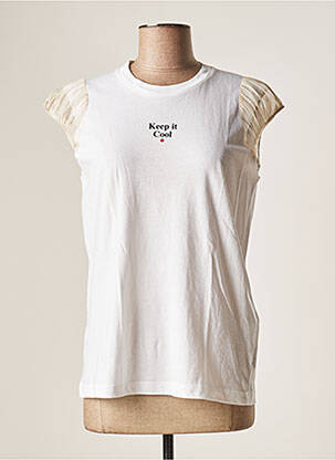 T-shirt coupe droite manches courtes blanc DSQUARED2 femme