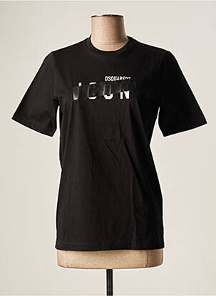 T-shirt coupe droite manches courtes noir DSQUARED2 femme