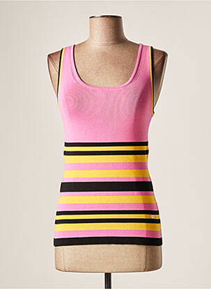 Pull coupe cintrée sans manche rose SONIA RYKIEL femme
