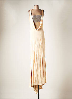 Robe longue sans manche sans manche beige JIKI femme