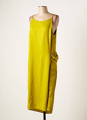 Robe mi-longue coupe fluide fines bretelles vert BARBARA BUI femme