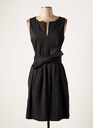 Robe mi-longue sans manche sans manche noir PAULE KA femme
