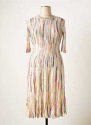Robe pull col rond manches courtes blanc MISSONI femme