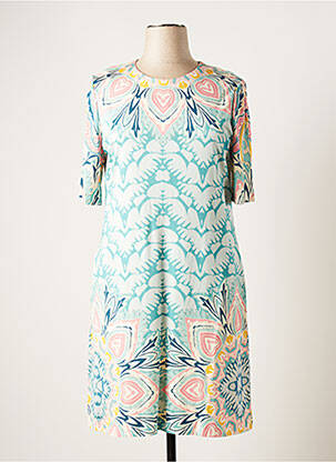 Robe mi-longue imprimé fantaisie manches courtes bleu ETRO  femme
