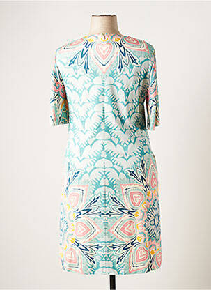 Robe mi-longue imprimé fantaisie manches courtes bleu ETRO  femme