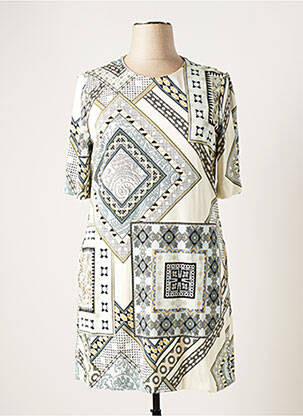 Robe courte fermeture zippée au dos manches courtes blanc ETRO  femme