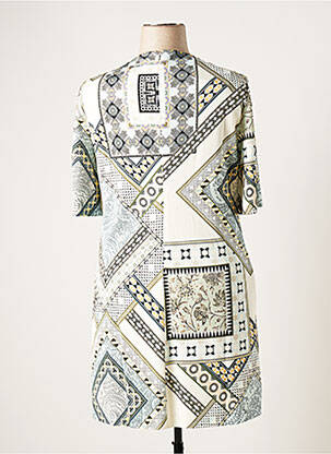 Robe courte fermeture zippée au dos manches courtes blanc ETRO  femme