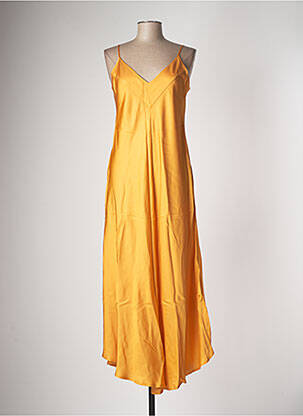 Robe longue manches bretelles ajustables fines bretelles jaune HANAMI D'OR femme