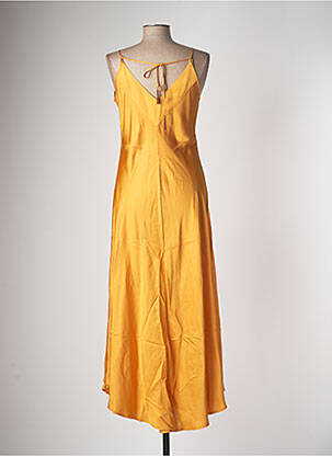 Robe longue manches bretelles ajustables fines bretelles jaune HANAMI D'OR femme