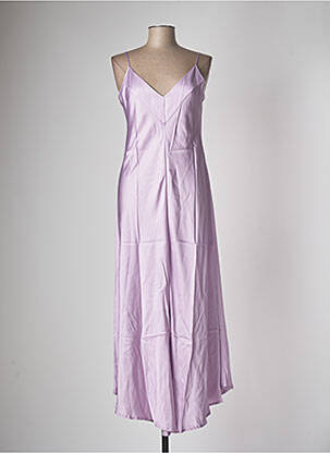 Robe longue manches bretelles ajustables fines bretelles violet HANAMI D'OR femme