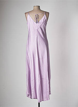 Robe longue manches bretelles ajustables fines bretelles violet HANAMI D'OR femme