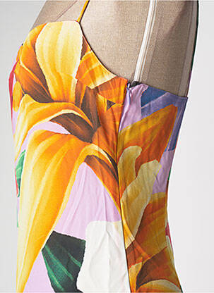 Robe longue imprimé fleurs fines bretelles jaune ETRO  femme