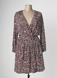 Robe mi-longue imprimé fantaisie manches longues noir JUST CAVALLI femme