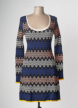 Robe pull stretch manches longues bleu MISSONI femme