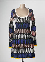 Robe pull stretch manches longues bleu MISSONI femme