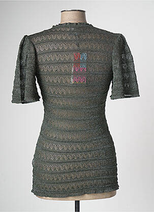 Pull maille ajourée manches courtes vert MISSONI femme