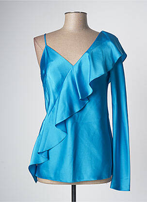 Blouse manches longues manches longues bleu DIANE VON FURSTENBERG femme