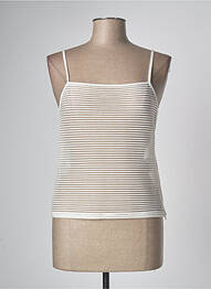 Top col carré fines bretelles beige ARMANI femme