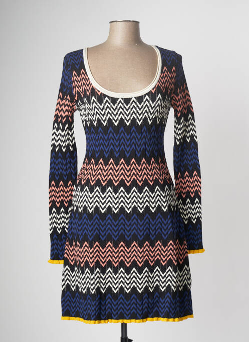 Robe pull stretch manches longues bleu MISSONI femme