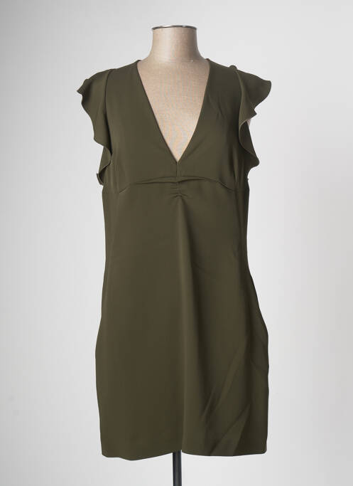 Robe mi-longue fermeture zippée au dos manches courtes vert DSQUARED2 femme