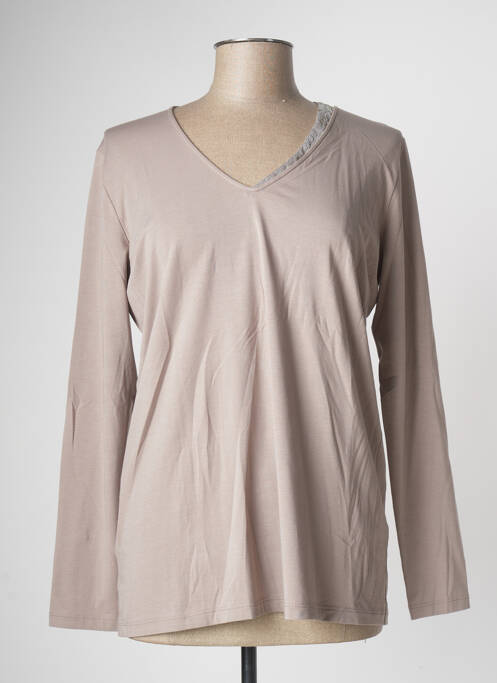 T-shirt manches longues manches longues beige FABIANA FILIPPI femme