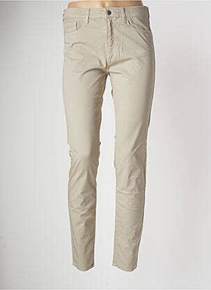 Pantalon slim tissage popeline taille normale beige EMPORIO ARMANI femme