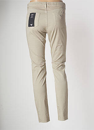 Pantalon slim tissage popeline taille normale beige EMPORIO ARMANI femme